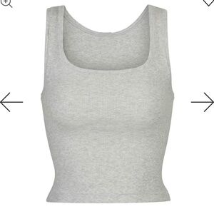 SKIMS Cotton Rib Tank in Light Heather Grey